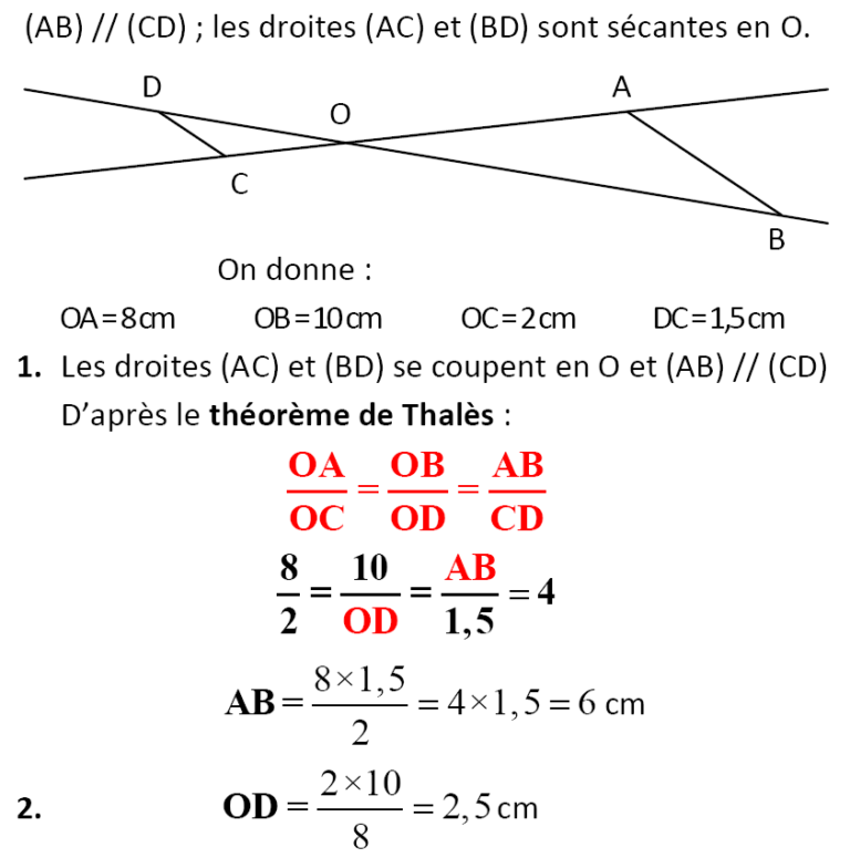 Th Or Me De Thal S Exercices Corrig S Ac