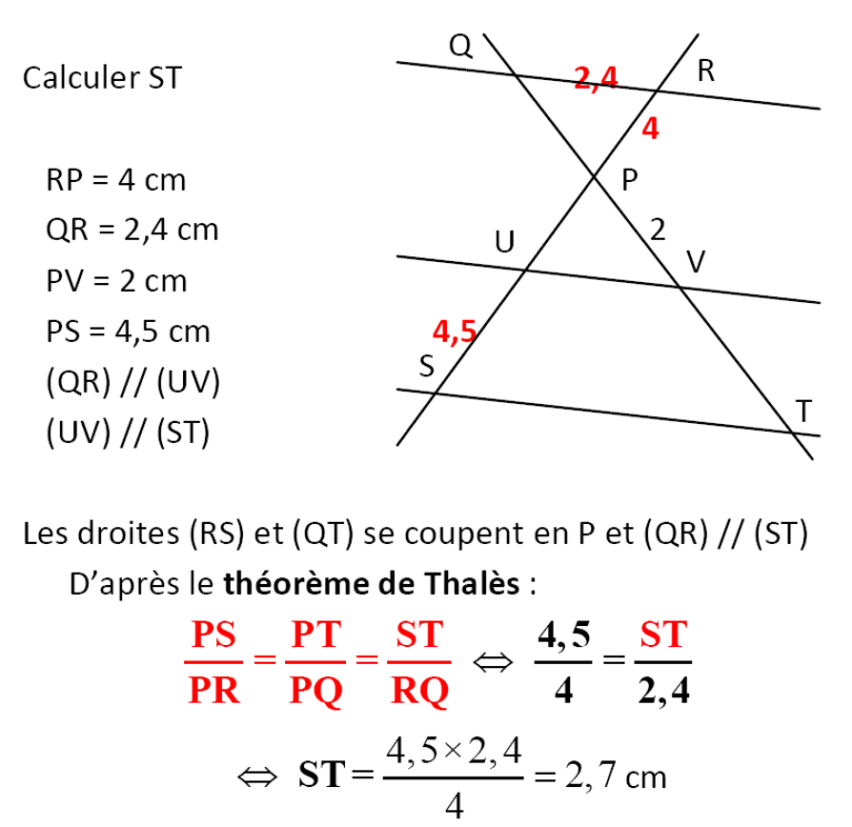 Théorème de Thalès exercices corrigés 3AC