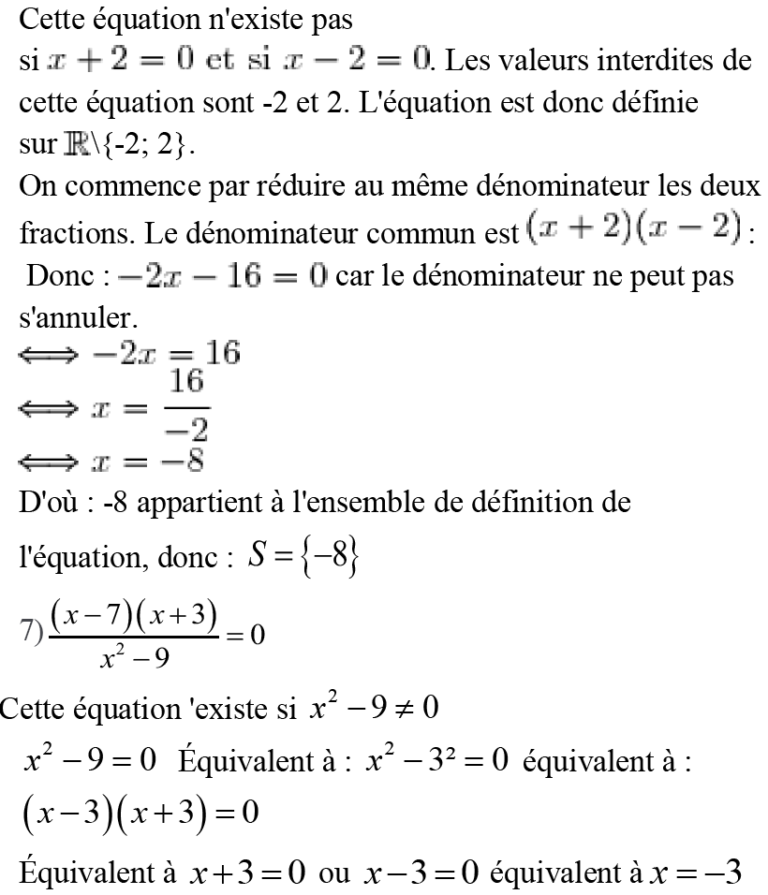 Quations In Quations Et Syst Mes Exercices Corrig S Tronc Commun