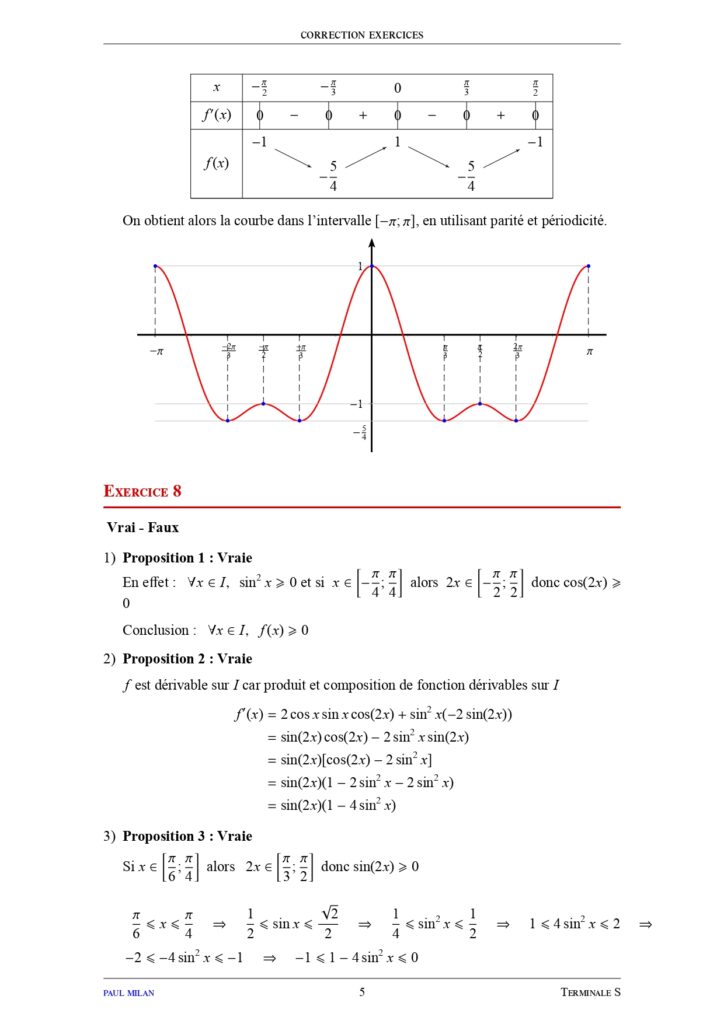 Compl Ments Sur Les Suites Maths Terminale Es Exercices Corrig S Dyrassa