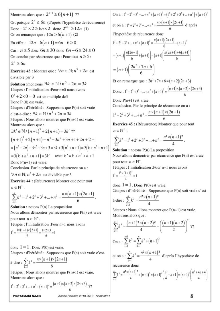 Logique mathématique exercices corrigés tronc commun biof Dyrassa