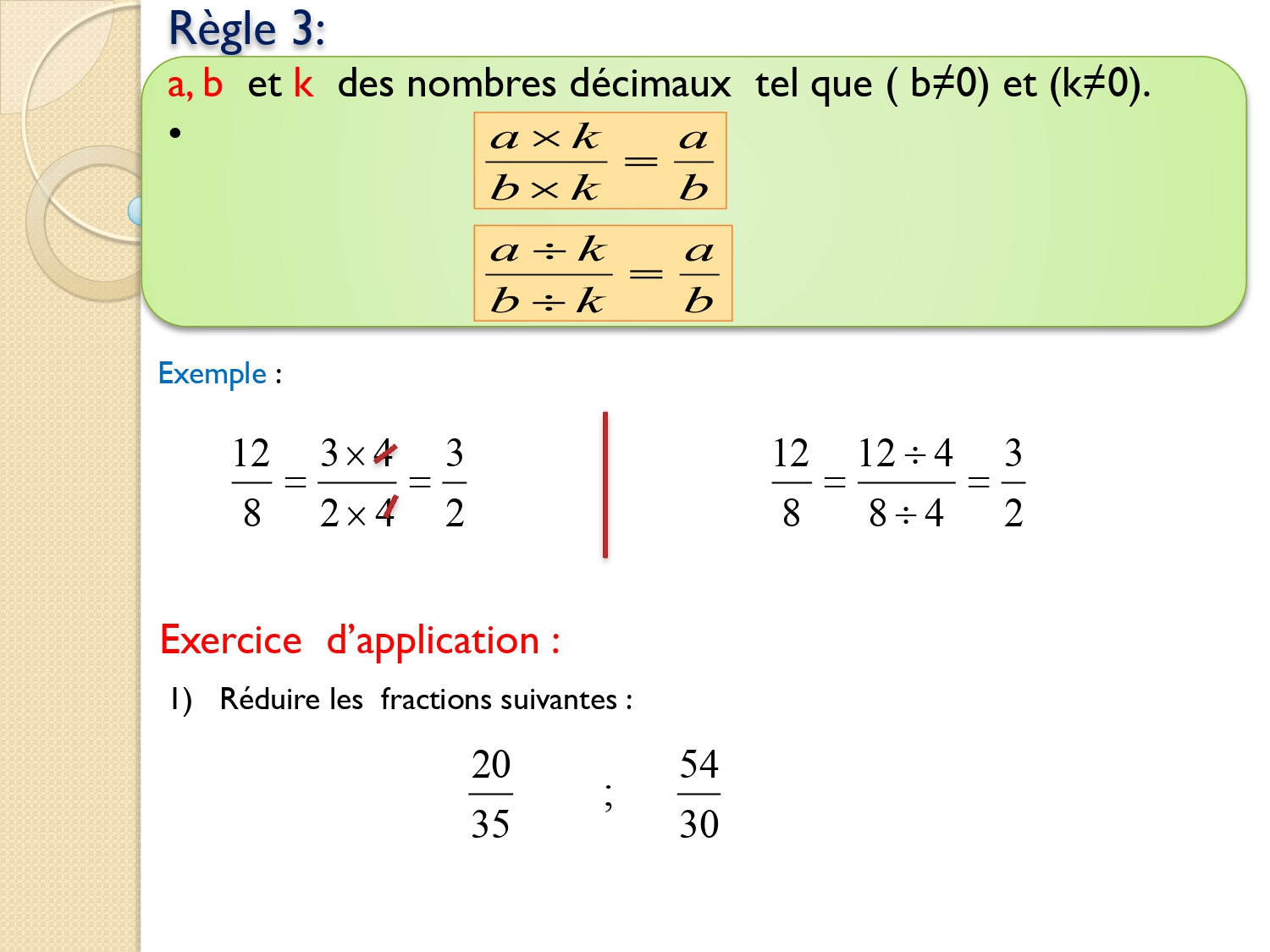 Fraction Re Ann E Coll Ge Exercices Corrig S Dyrassa