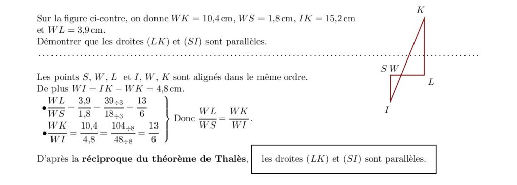 Réciproque de Thalès Exercices corrigés Dyrassa