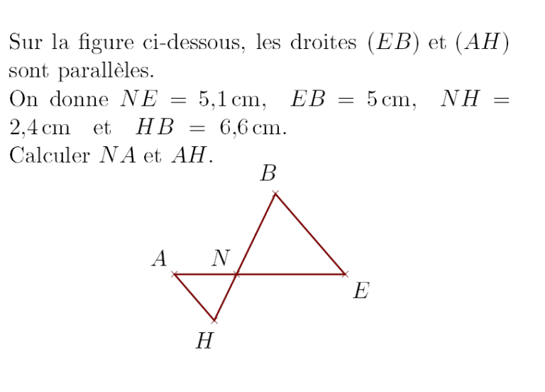 Théorème de Thalès exercices corrigés 3AC - Dyrassa : parcours internat