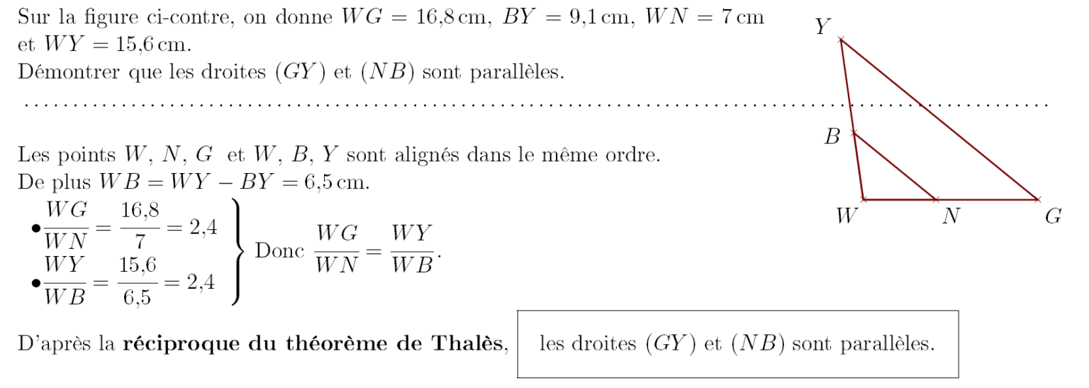 Théorème de Thalès exercices corrigés 3AC