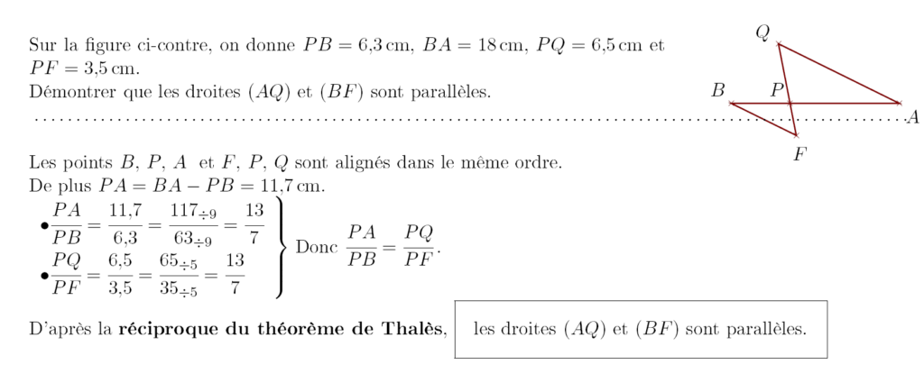 Théorème de Thalès exercices corrigés 3AC