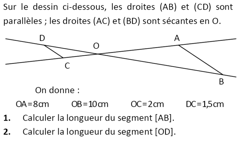 Théorème de Thalès exercices corrigés 3AC