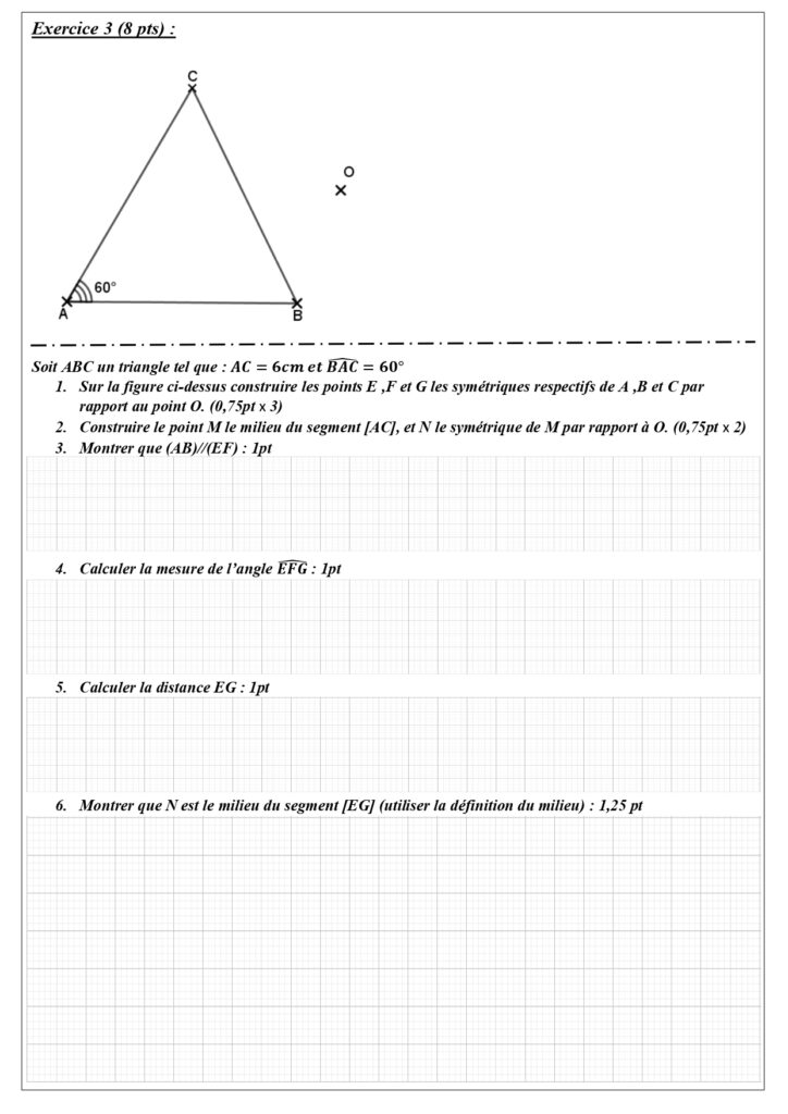 Devoirs Corrigés Maths N°1 S2 1AC - Dyrassa