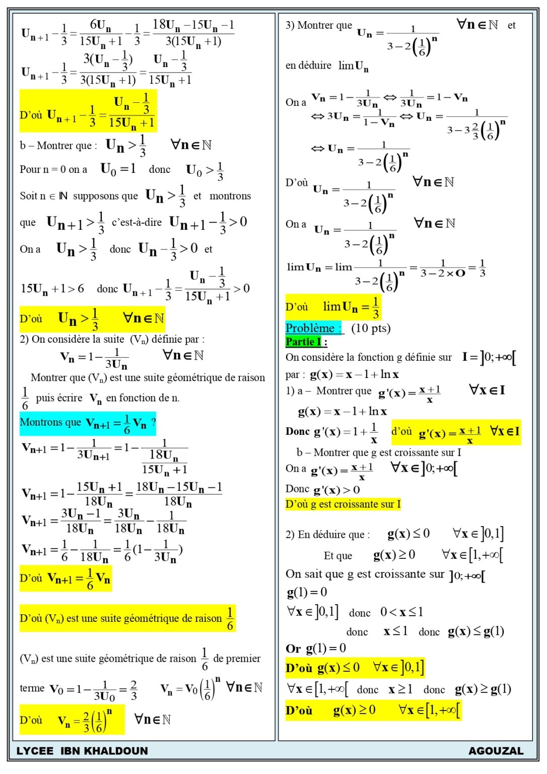 Examen National Maths Sciences Et Technologies - Dyrassa