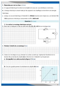 Devoirs Corrigés Physique N°3 S2 3AC - Dyrassa