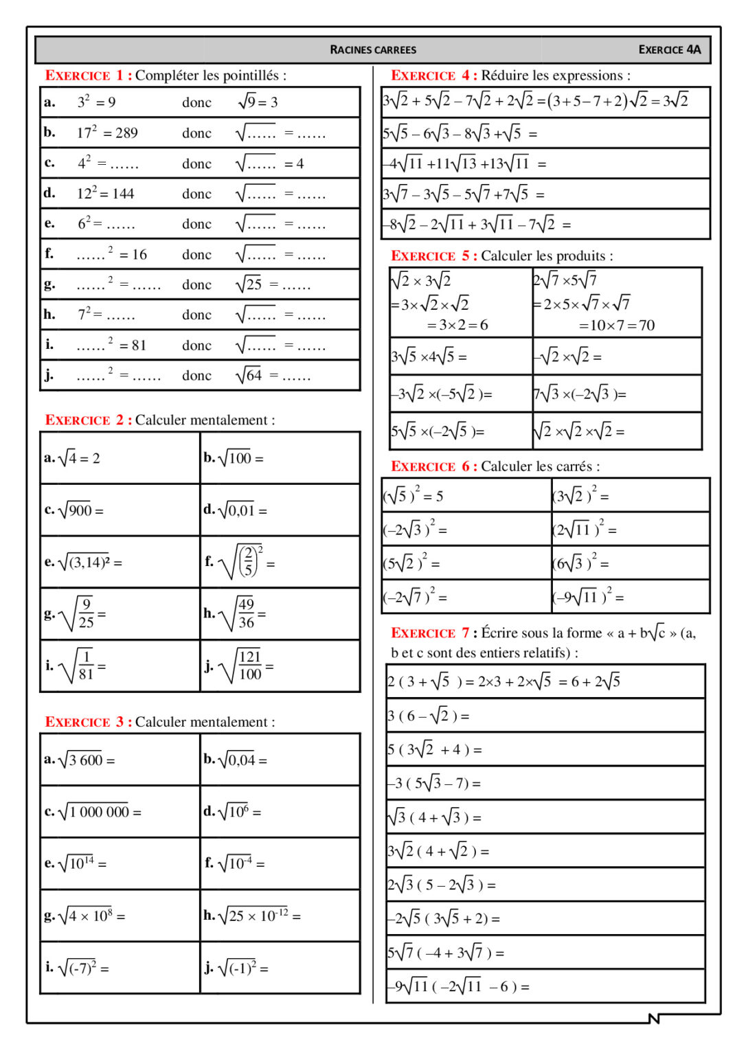 Nombres Et Calculs Maths Seconde Exercices Corrigés - Dyrassa