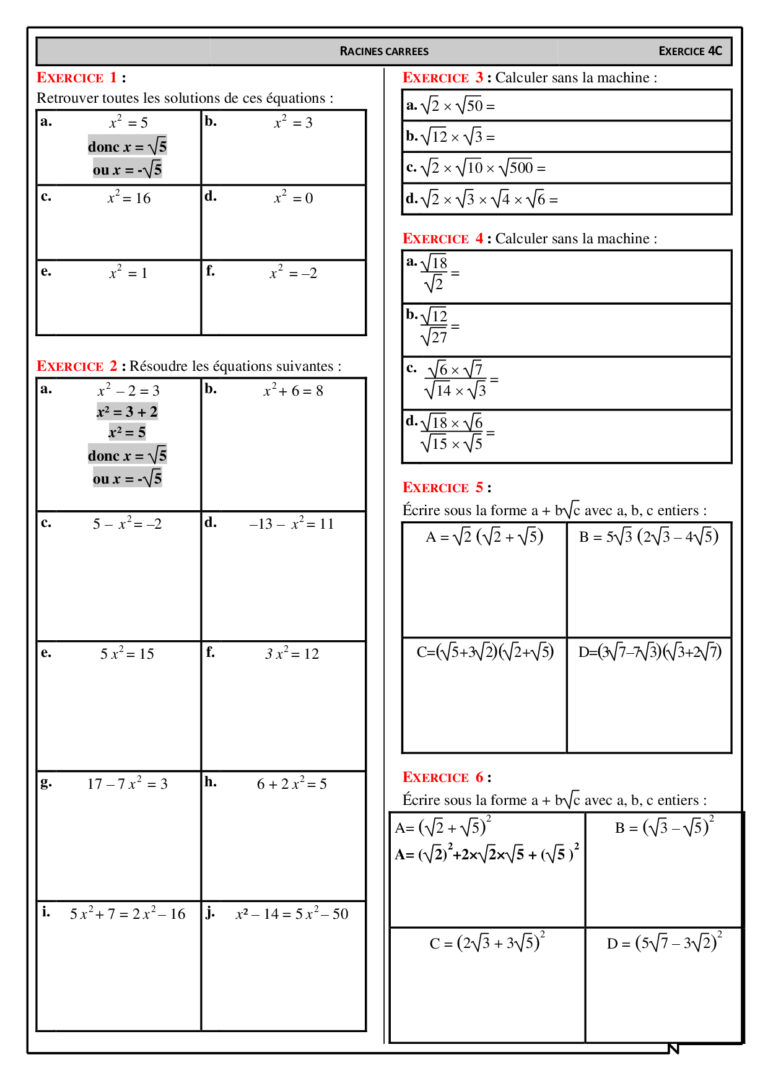 Nombres Et Calculs Maths Seconde Exercices Corrig s Nombres Et Calculs Maths Seconde Exercices Corrig s