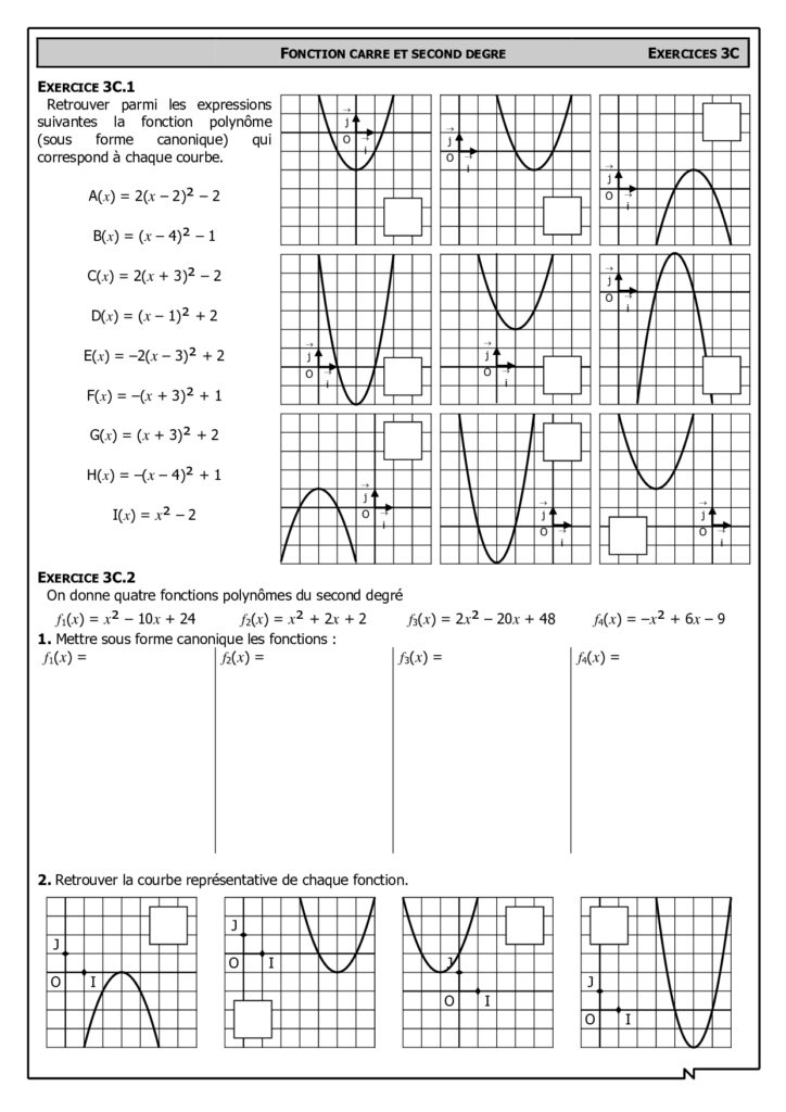 Fonctions Polynomiales Et Fonctions Homographiques Maths Seconde ...