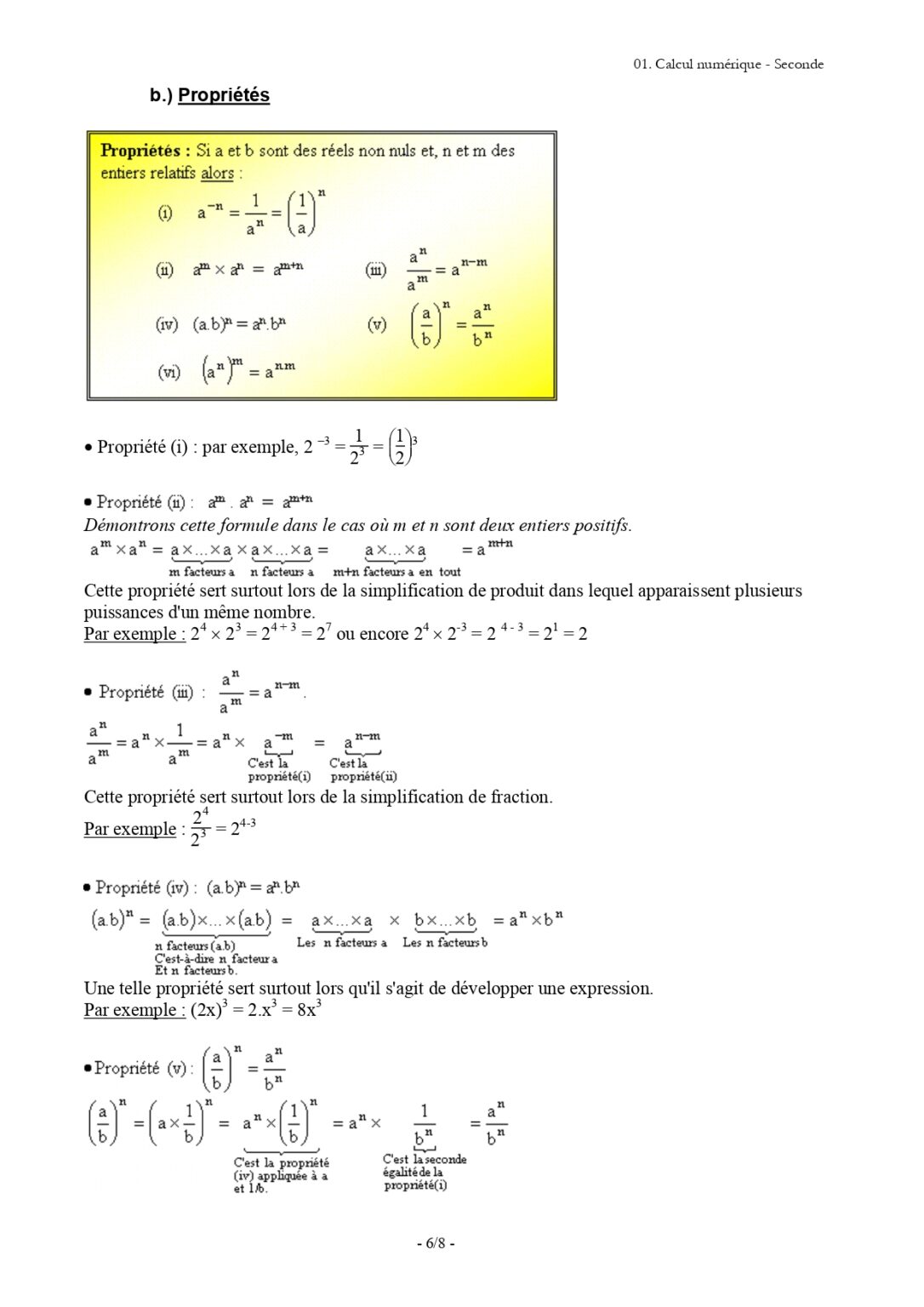 Nombres Et Calculs Maths Seconde Exercices Corrigés - Dyrassa