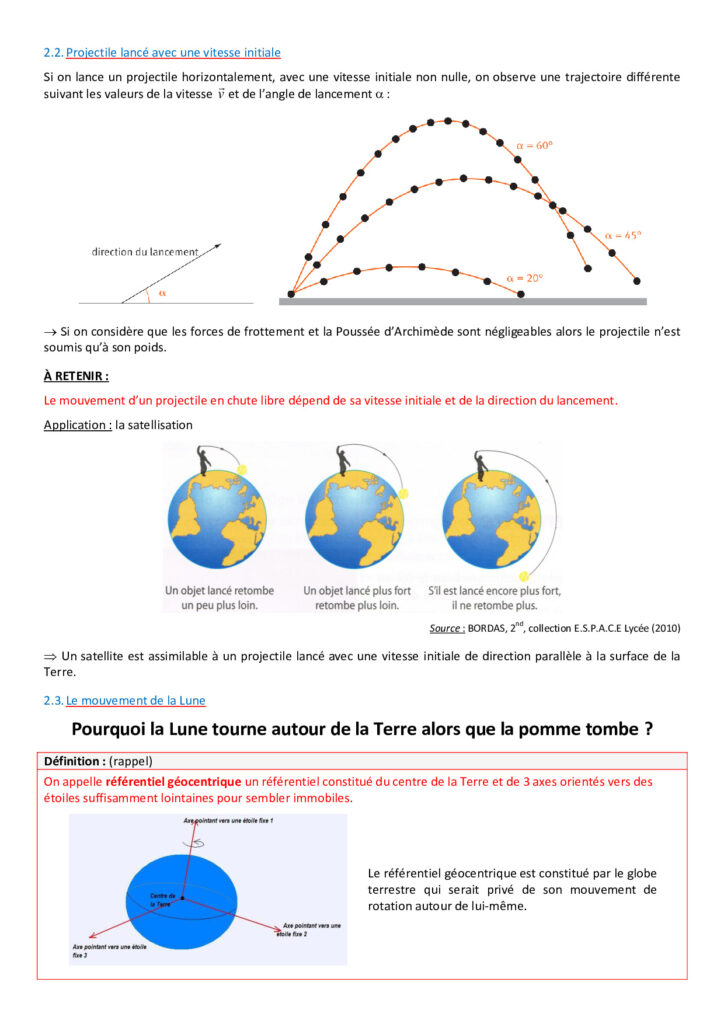 La Gravitation Universelle Physique Et Chimie Seconde Exercices ...