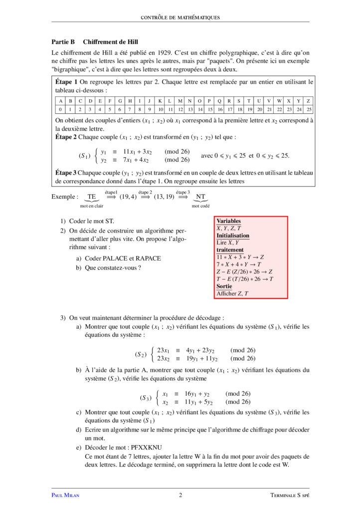 PGCD Et PPCM - Théorème De Bézout Et Théorème De Gauss Maths 1ère S ...