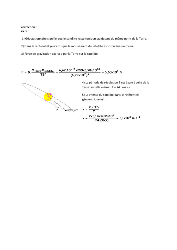 La Gravitation Universelle Physique Et Chimie Seconde Exercices ...