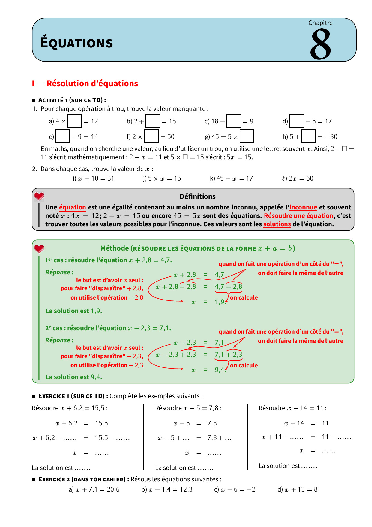  quations 4 me Exercices Corrig s Dyrassa