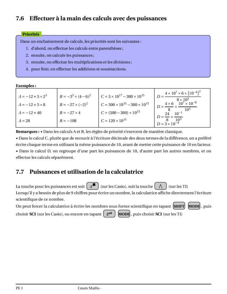 Puissances Me Exercices Corrig S Dyrassa