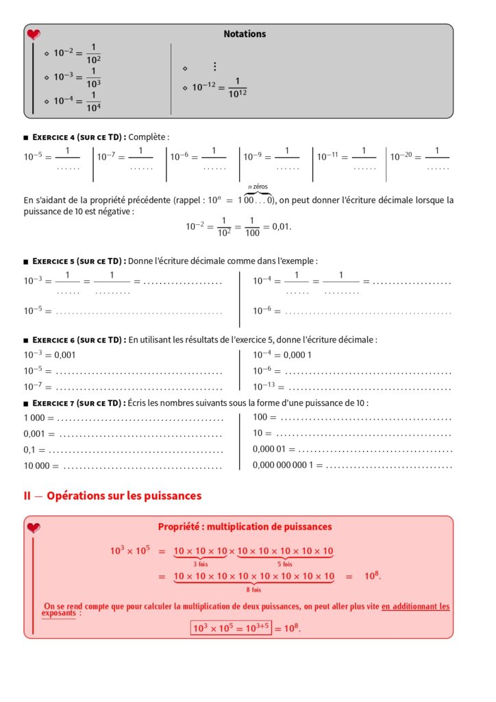 Puissances 4ème Exercices Corrigés - Dyrassa