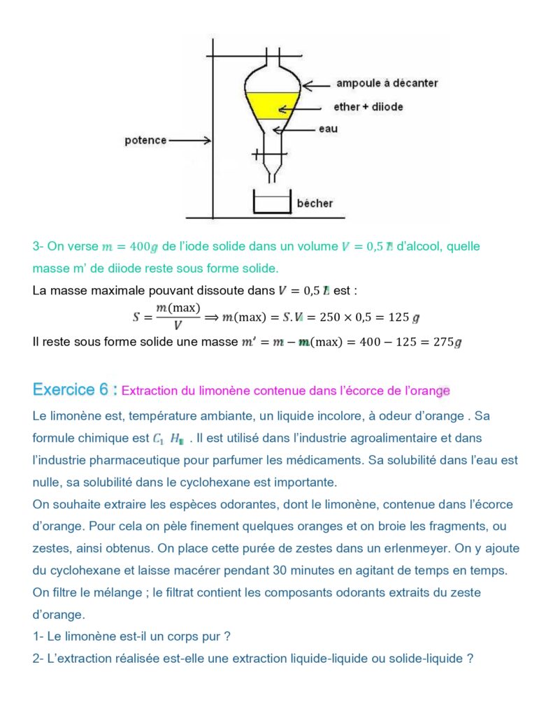 Extraction-séparation et identification des espèces chimiques