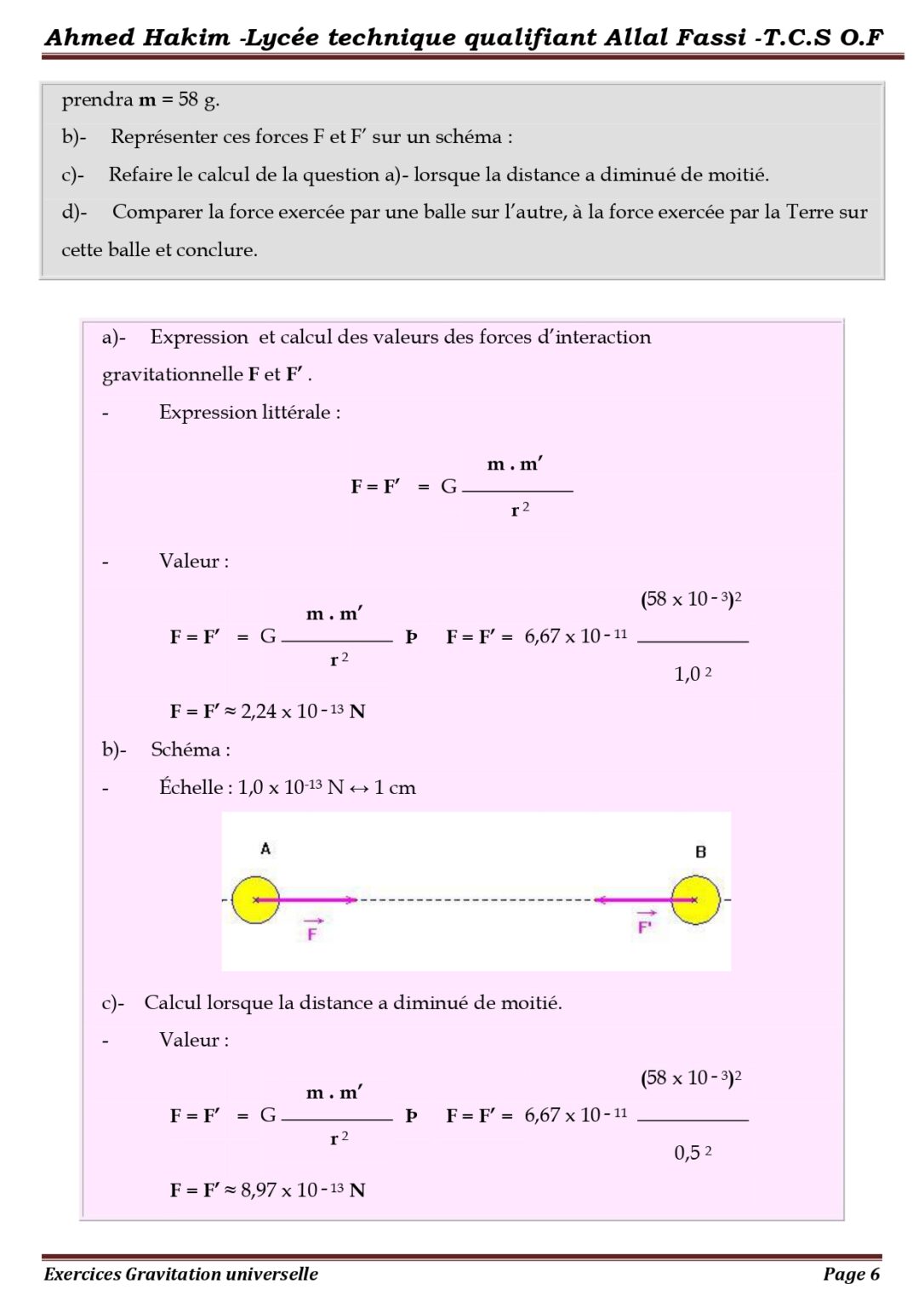 La gravitation universelle - Dyrassa