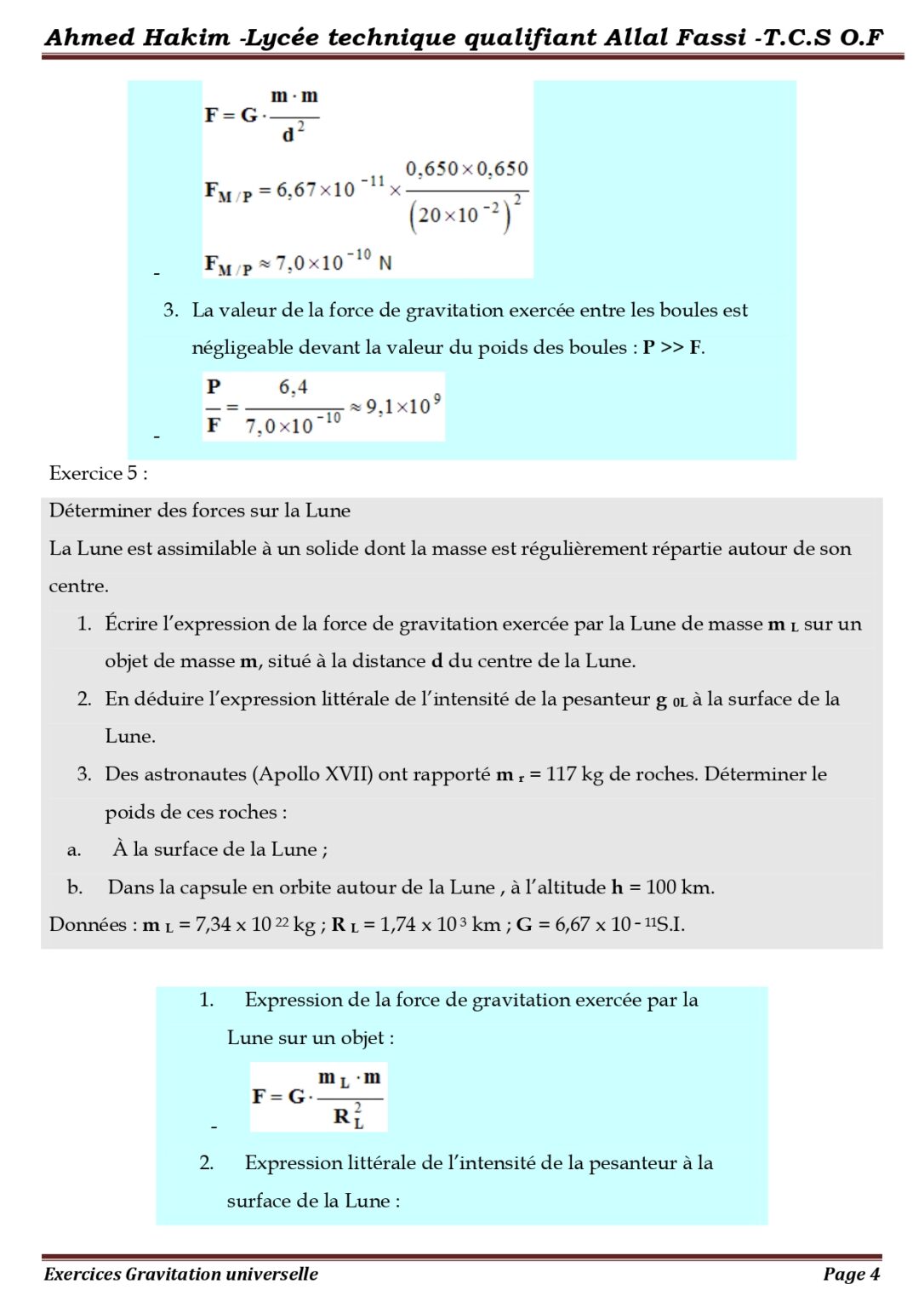 La Gravitation Universelle - Dyrassa