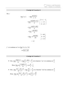 Limites Et Continuité : Cours Et Exercices Corrigés En Ligne