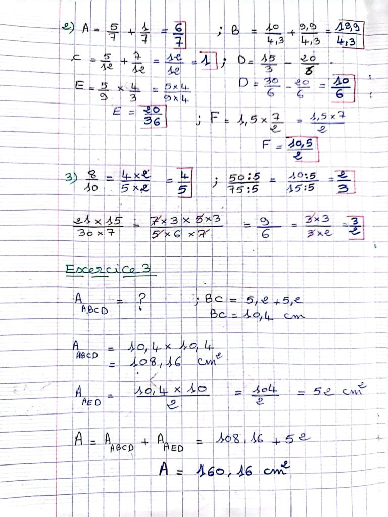 Devoirs Corrigés Maths N°1 S1 1AC Biof - Dyrassa