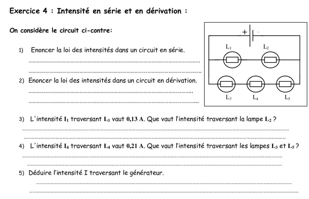 Le courant électrique continu - 1AC physique chimie