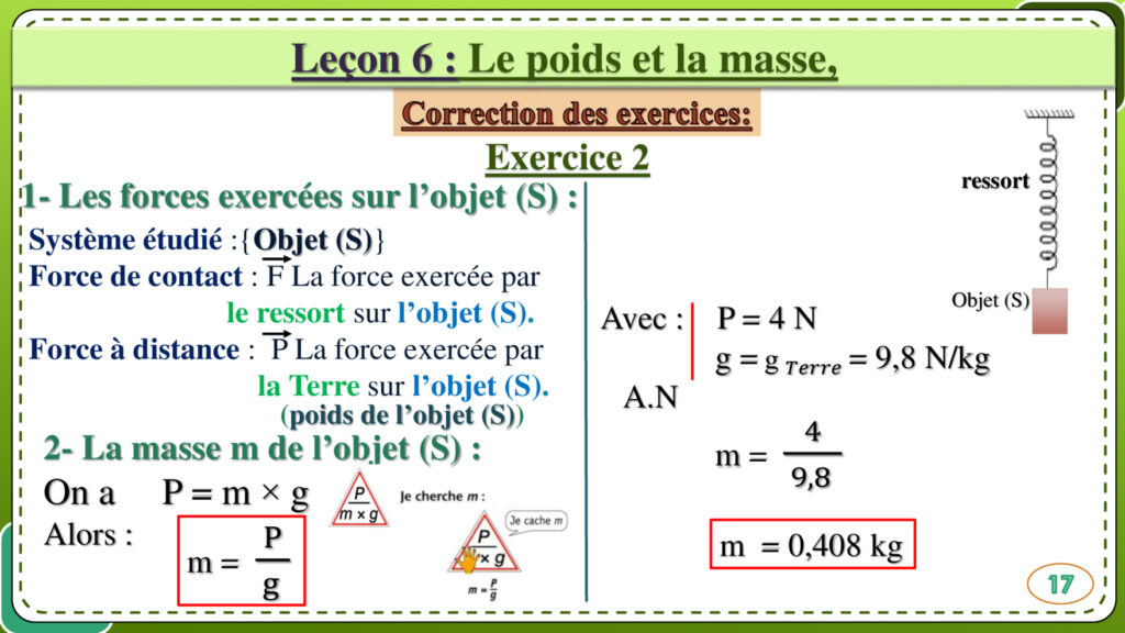 Le poids et la masse