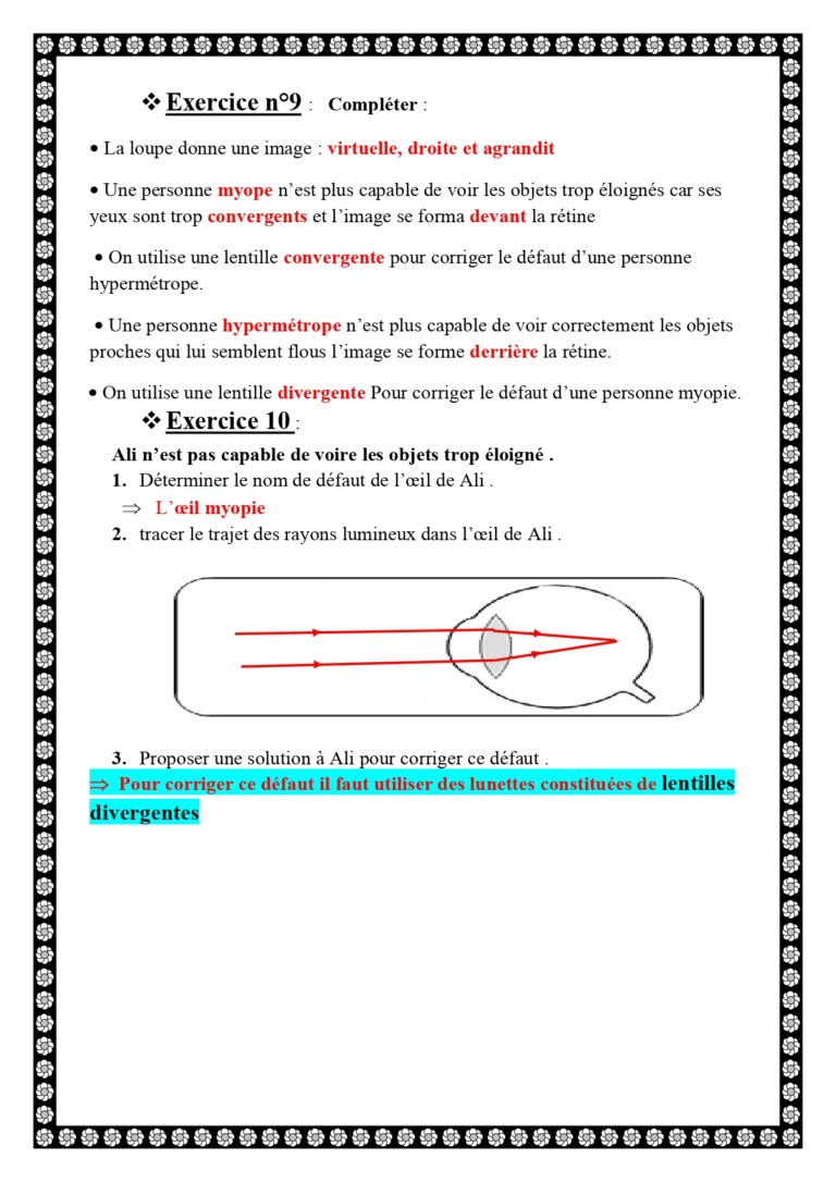 Les Lentilles Minces - DyrassaL'image Formée Par Une Lentille Mince Conver